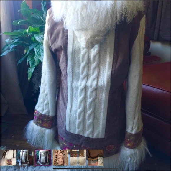 PHOSPHORUS unique Lamb Fur suede sweater jacket - Picture 6 of 12